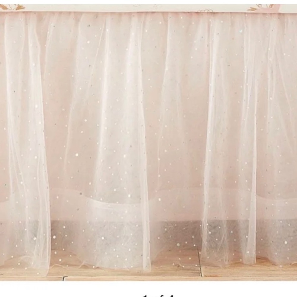 Pottery barn kids iridescent sequin blush crib skirt